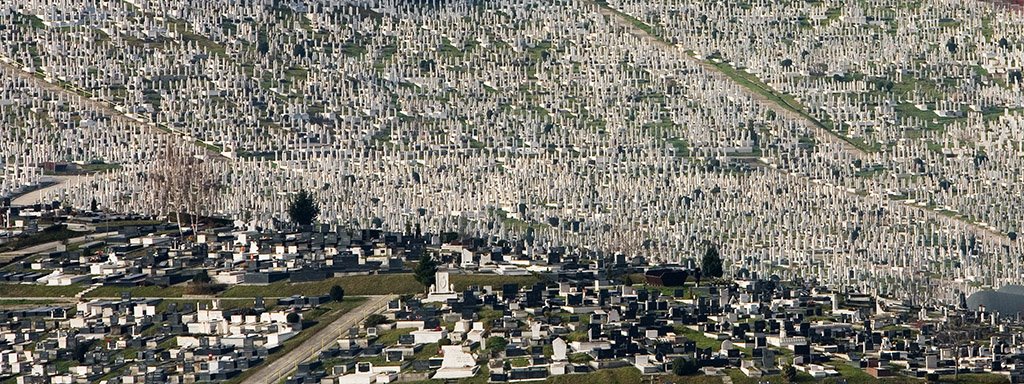 Bare cemetery, overlooking Sarajevo. Many of the victims are buried there.