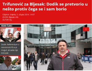 Screenshot Aleksandar Trifunovic för Bljisak.info